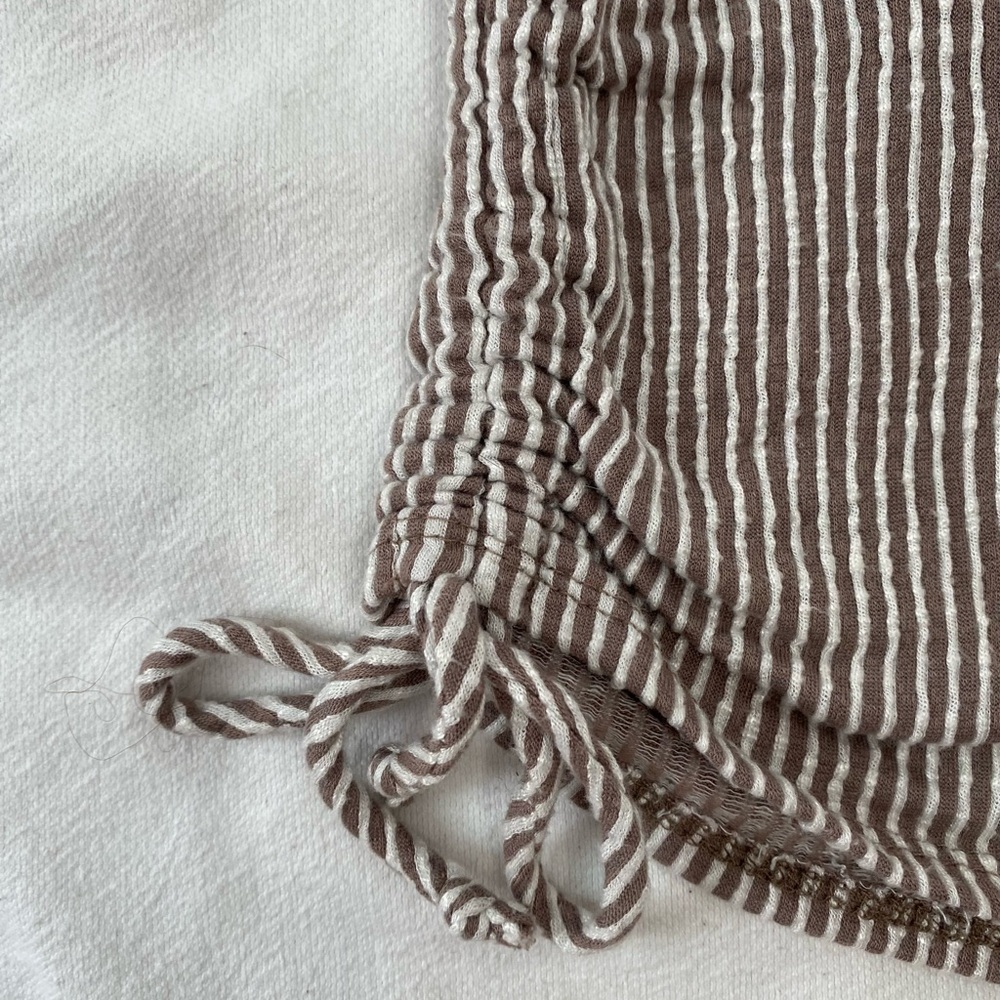 Brown & White stripped short sleeve shirt - Picture 4 of 5